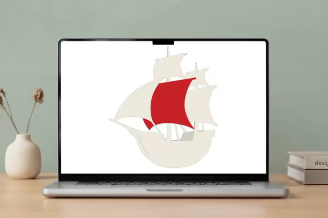 Laptop Screen Mockup on a Warm Wooden Desk