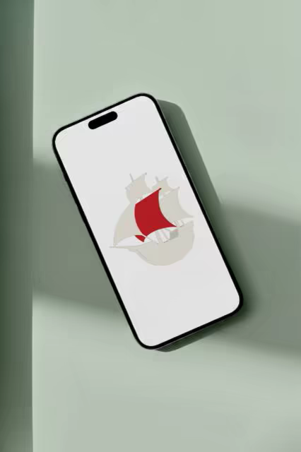 Tilted Phone Mockup on a Sage Green Wall