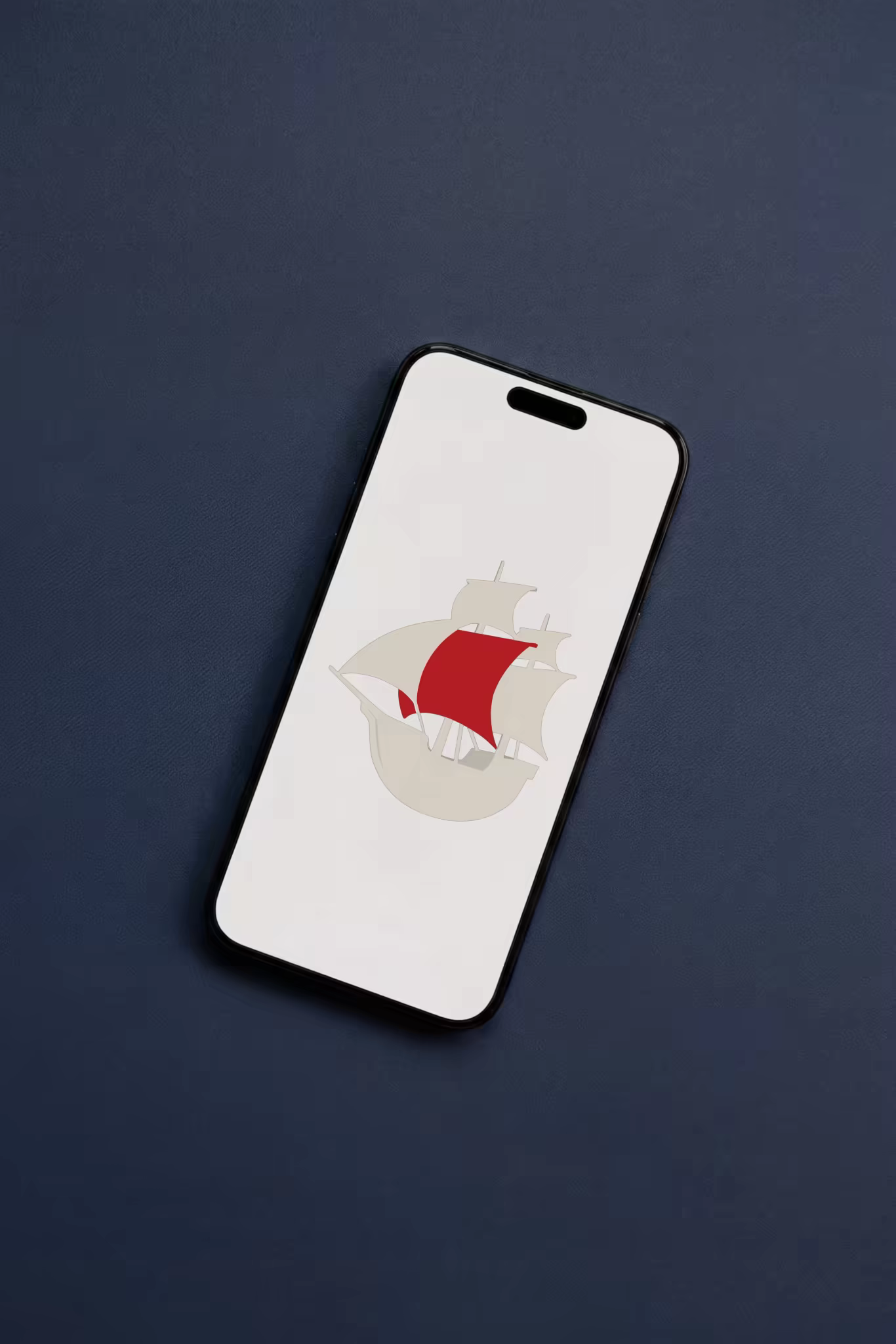 Phone Mockup Tilted on a Navy Blue Surface
