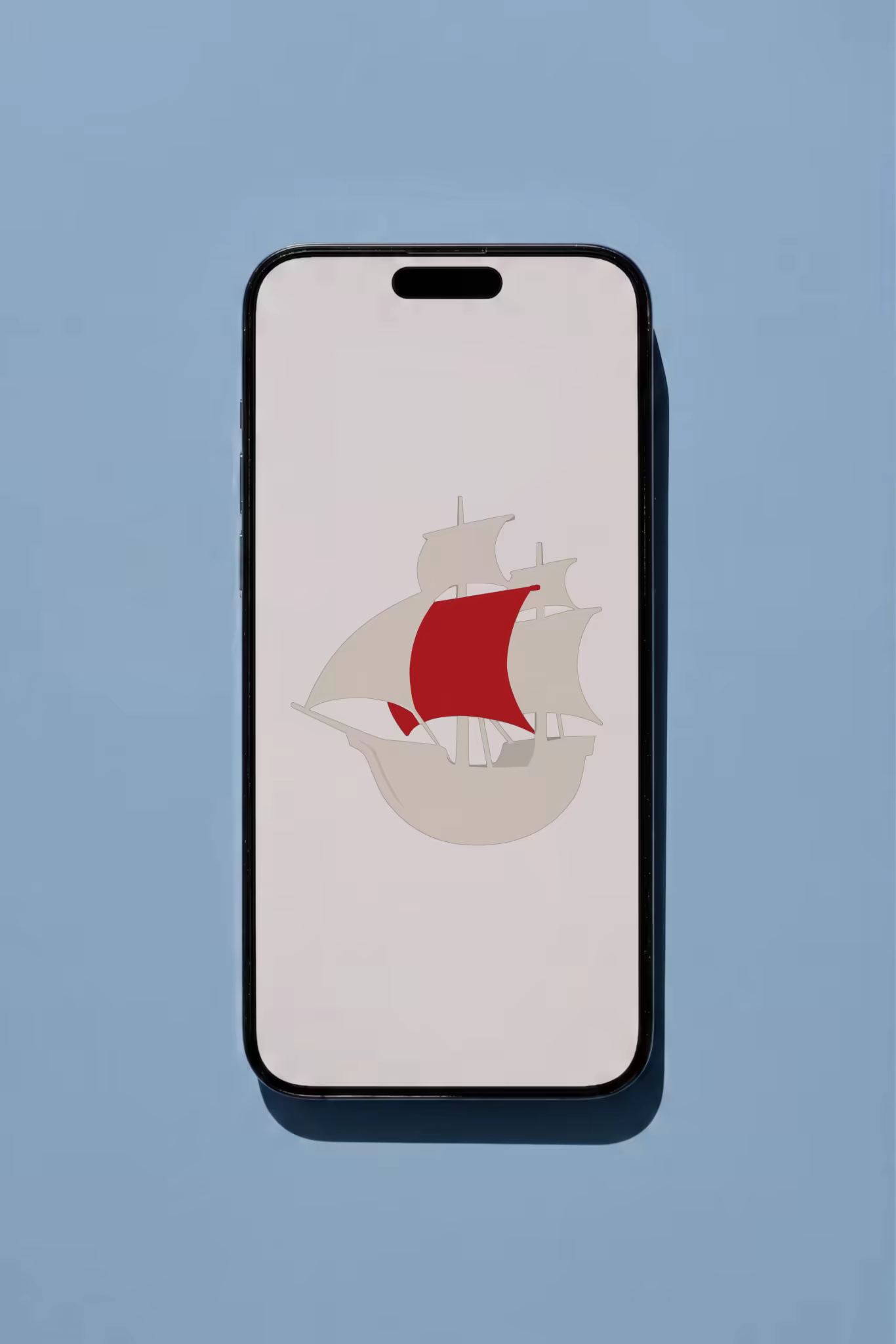 Smartphone Mockup Flat on a Powder Blue Backdrop