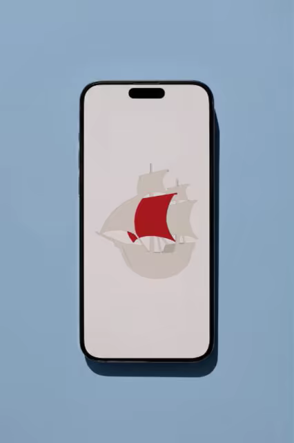 Smartphone Mockup Flat on a Powder Blue Backdrop
