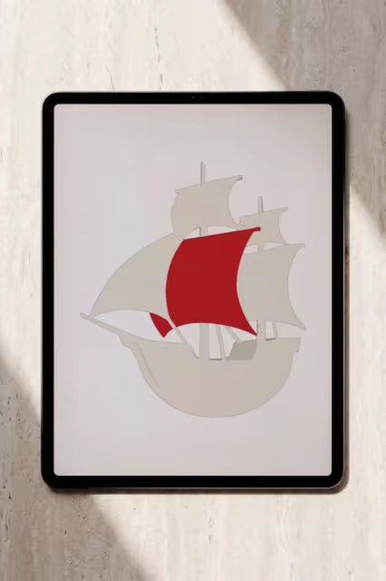 Tablet Mockup on a Travertine Stone Surface