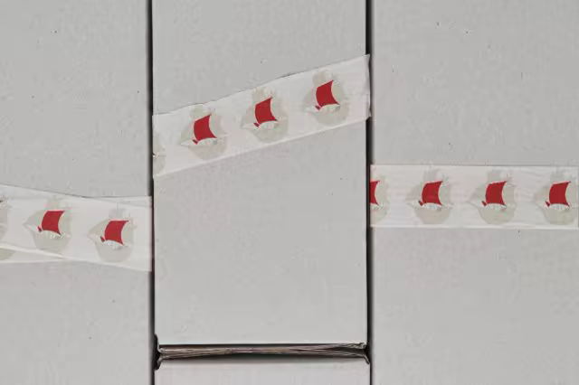 Packing Tape Mockup on Gray Cardboard Panels