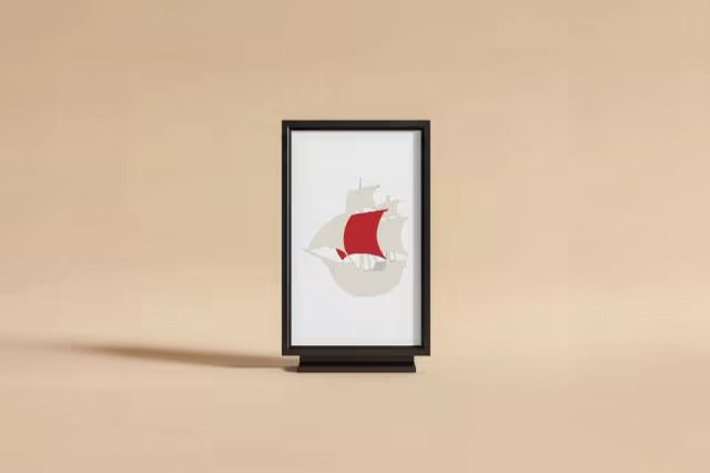 Standing Lightbox Mockup on a Beige Studio Set
