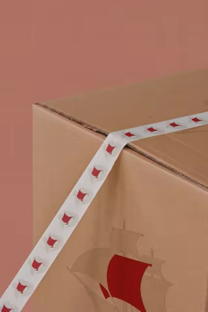 Packing Tape Mockup on a Kraft Shipping Box