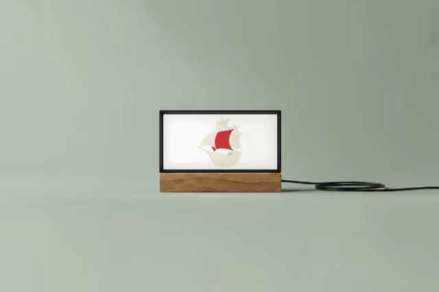 Tabletop Lightbox Mockup With a Wooden Base