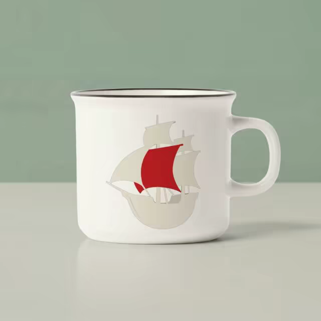 Ceramic Mug Mockup Against a Sage Green Wall