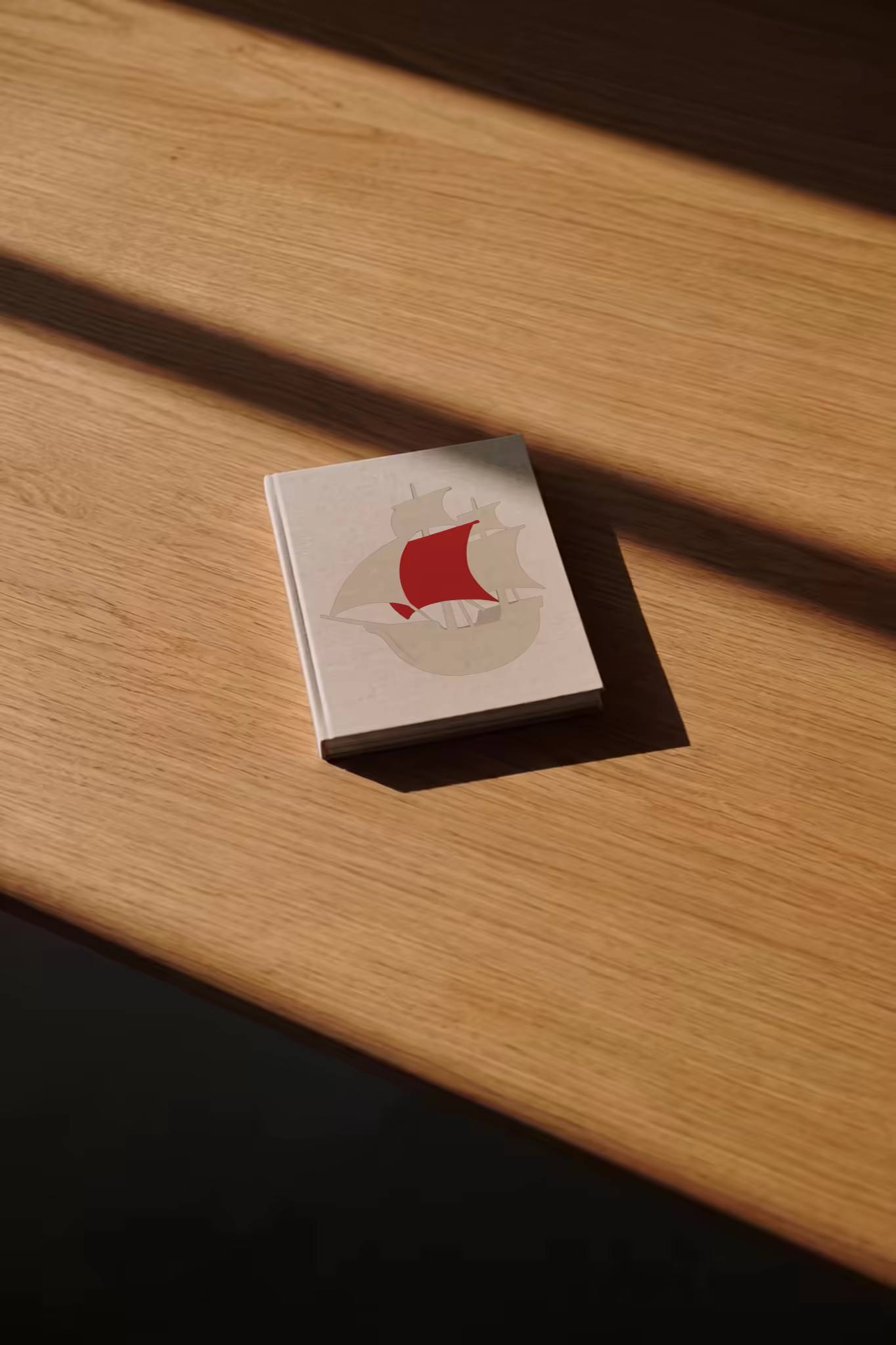 Small Hardcover Book Mockup in Low Warm Sun