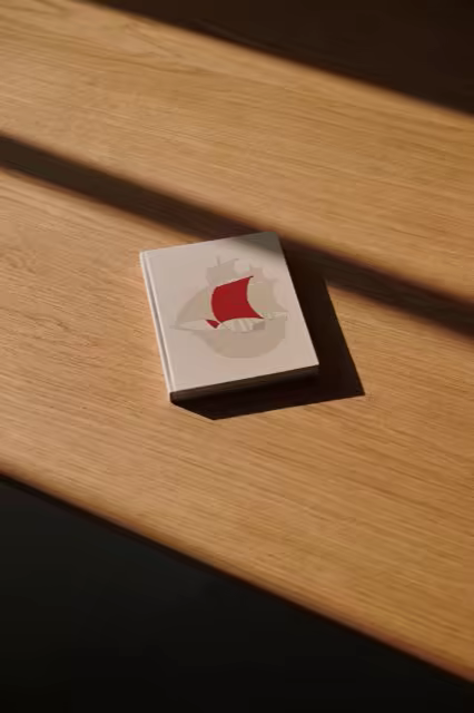Small Hardcover Book Mockup in Low Warm Sun