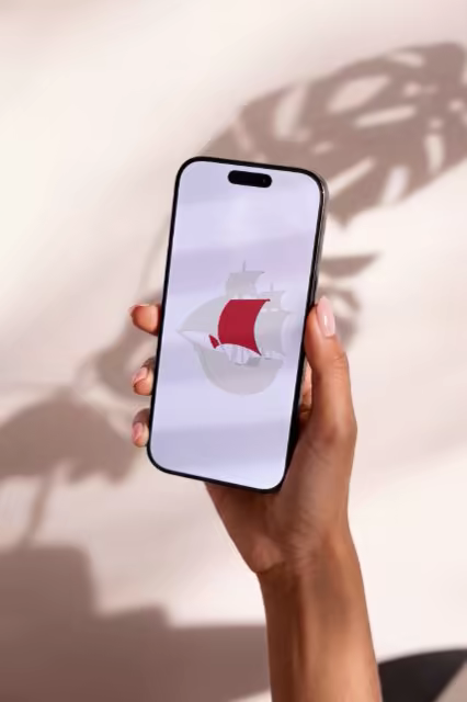 Smartphone Mockup With Monstera Leaf Shadows