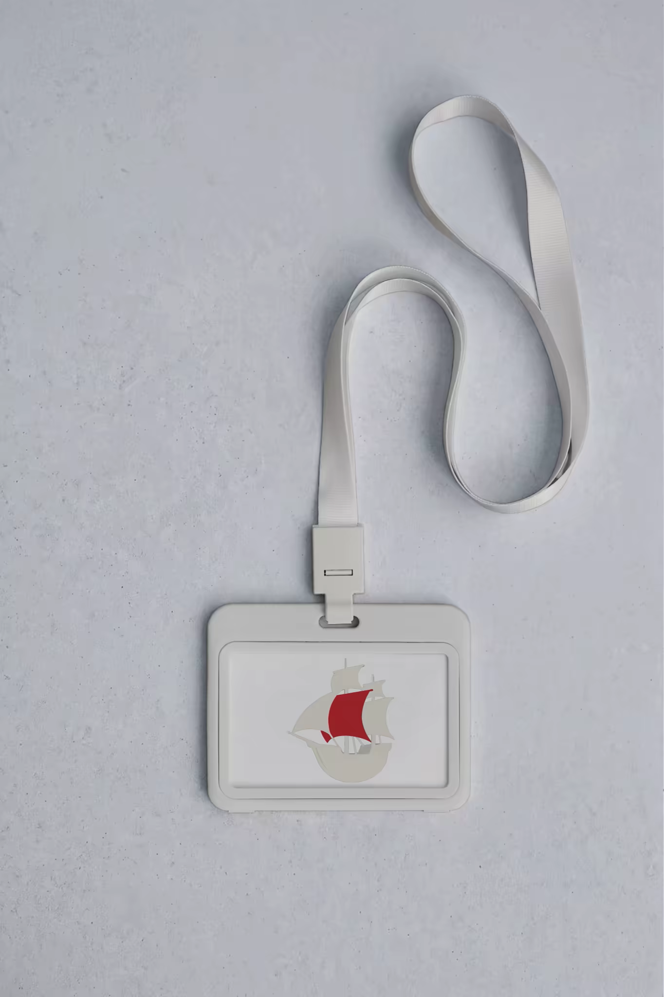 Badge Holder Mockup With a Looped White Lanyard