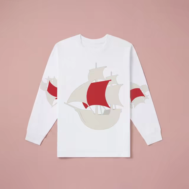 Long Sleeve Tee Mockup Flat on Dusty Pink