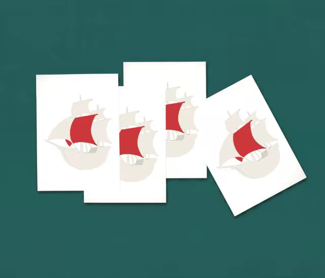 Postcard Set Mockup on a Dark Teal Surface
