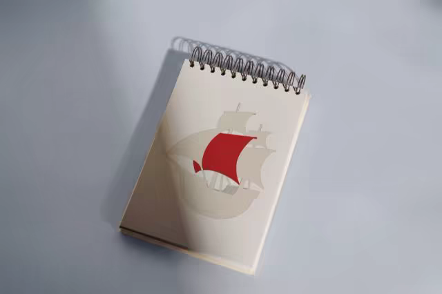 Spiral Notepad Mockup on a Cool Gray Table