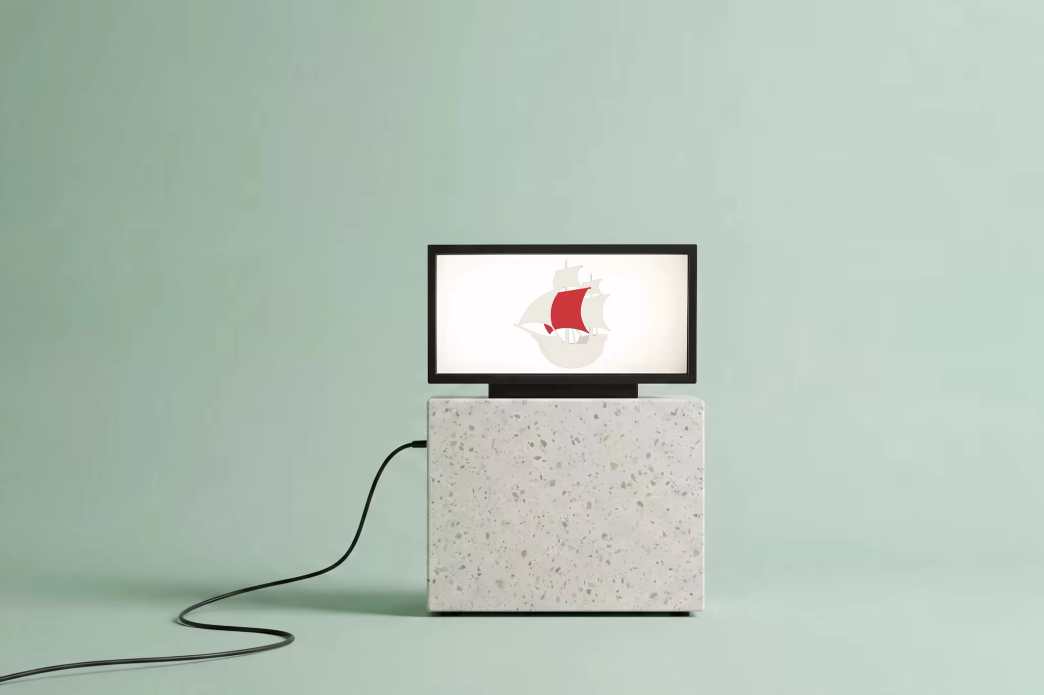 Mini Lightbox Mockup on a Terrazzo Block