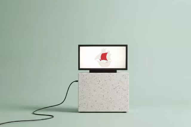 Mini Lightbox Mockup on a Terrazzo Block
