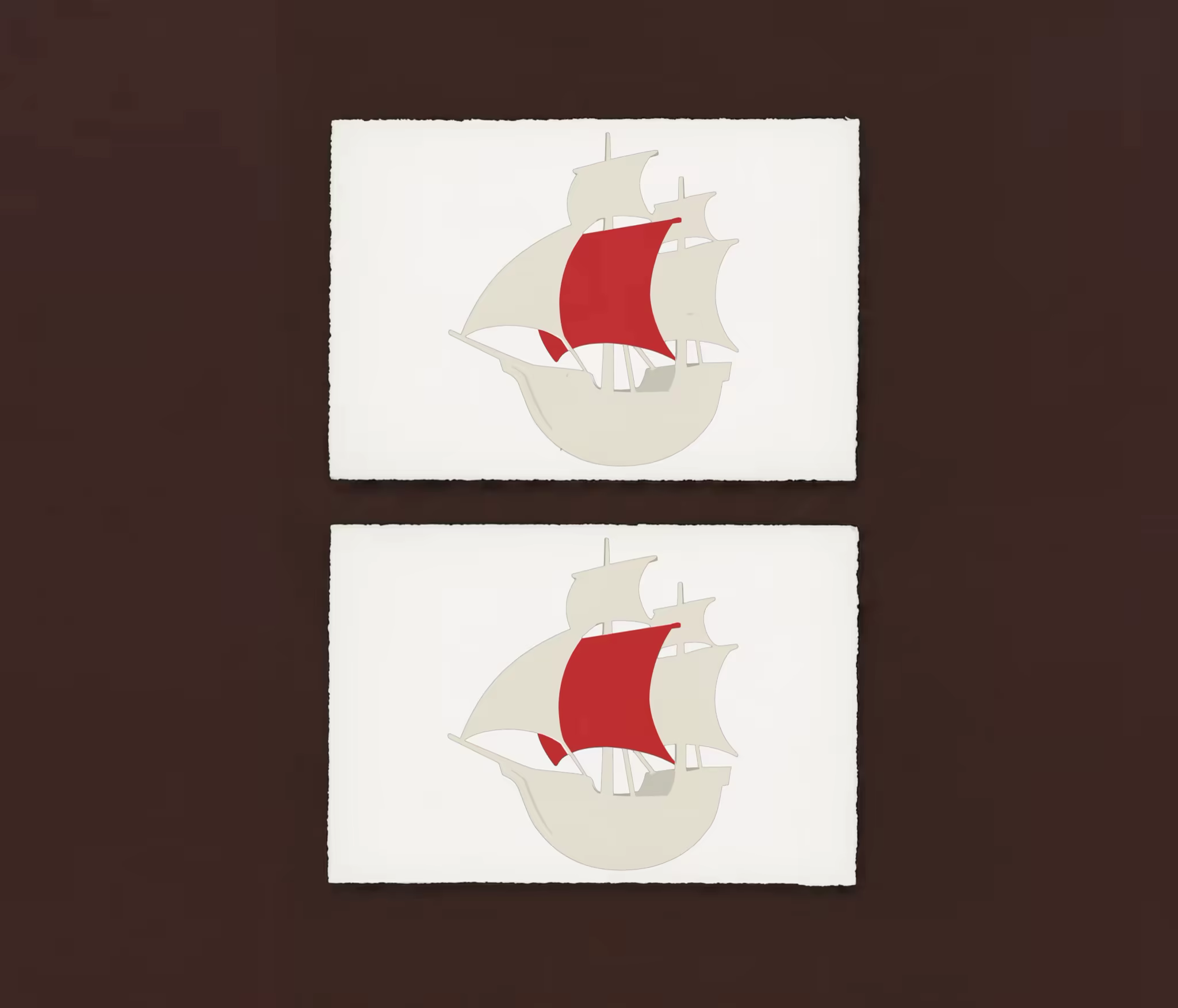 Deckle Edge Note Card Mockup on Dark Brown