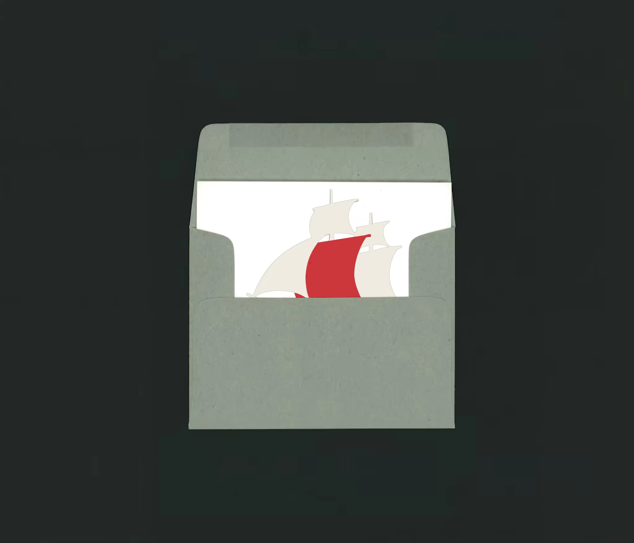 Sage Green Envelope Mockup on a Charcoal Backdrop