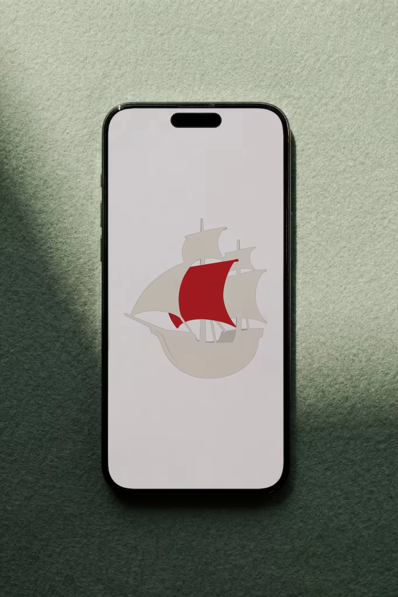 Phone Mockup on a Mottled Green Felt Surface