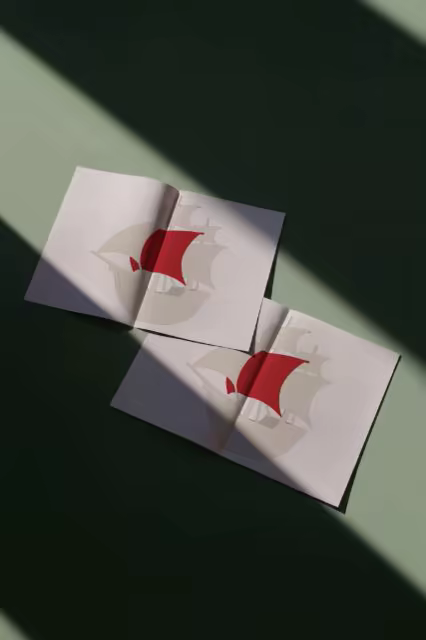 Open Booklet Mockup Pair in Hard Sunlight