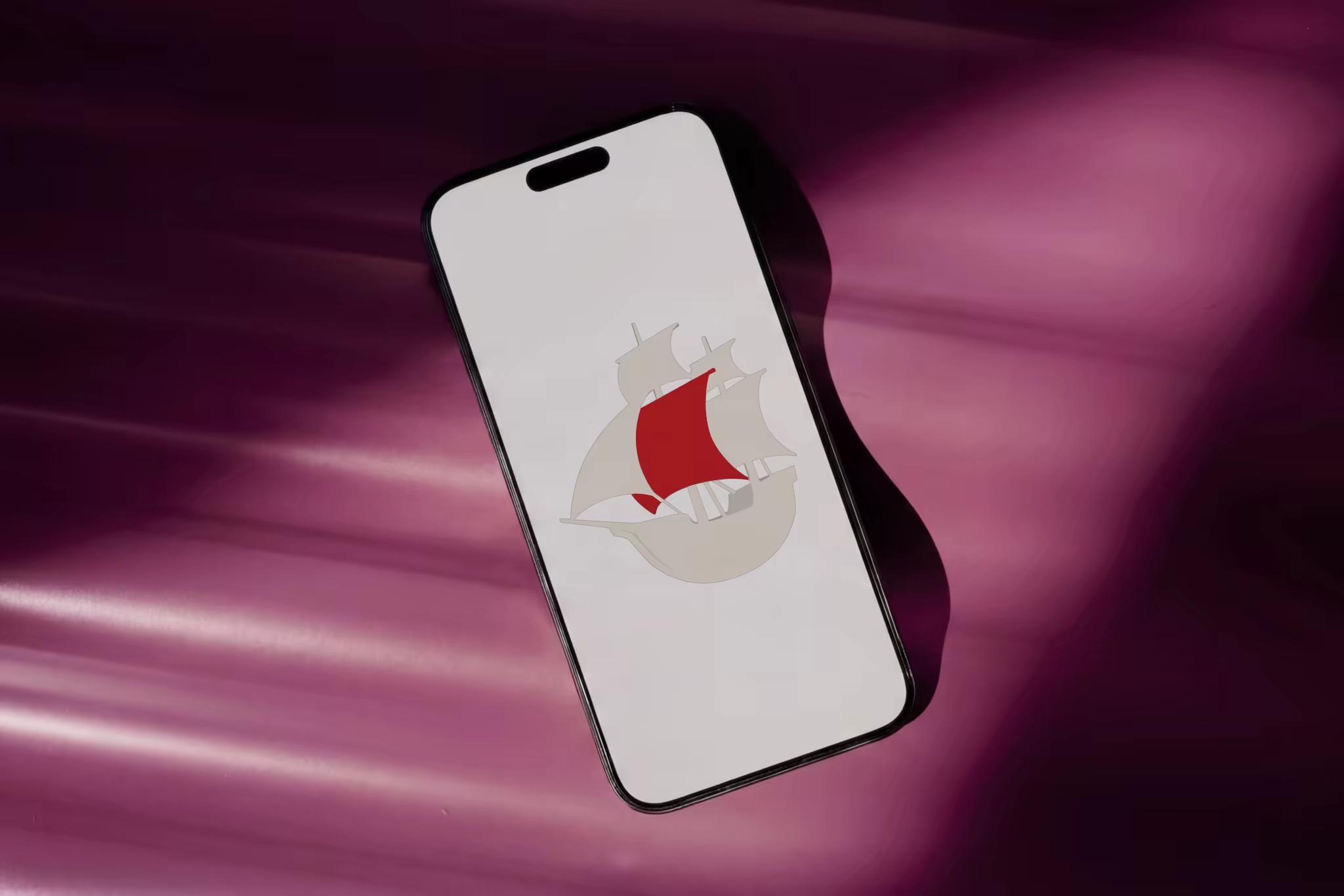 Phone Mockup on a Streaked Plum Surface