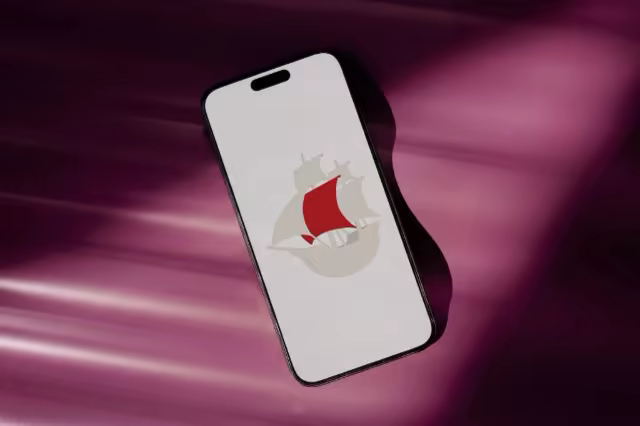 Phone Mockup on a Streaked Plum Surface