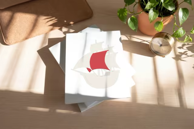 Book Cover Mockup on a Sunlit Wooden Desk
