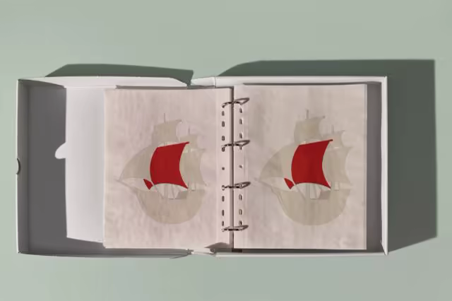 Ring Bound Album Mockup in a White Gift Box