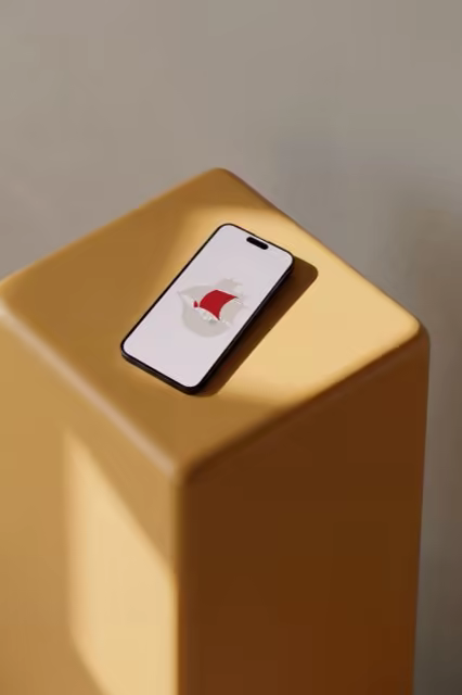 Phone Mockup on a Mustard Yellow Pedestal