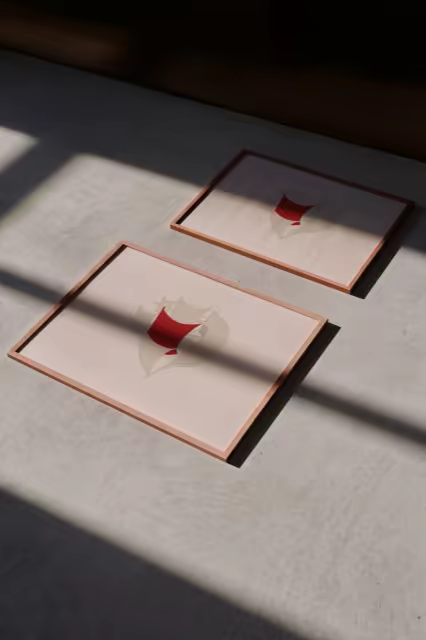 Framed Print Mockup Pair on a Concrete Floor