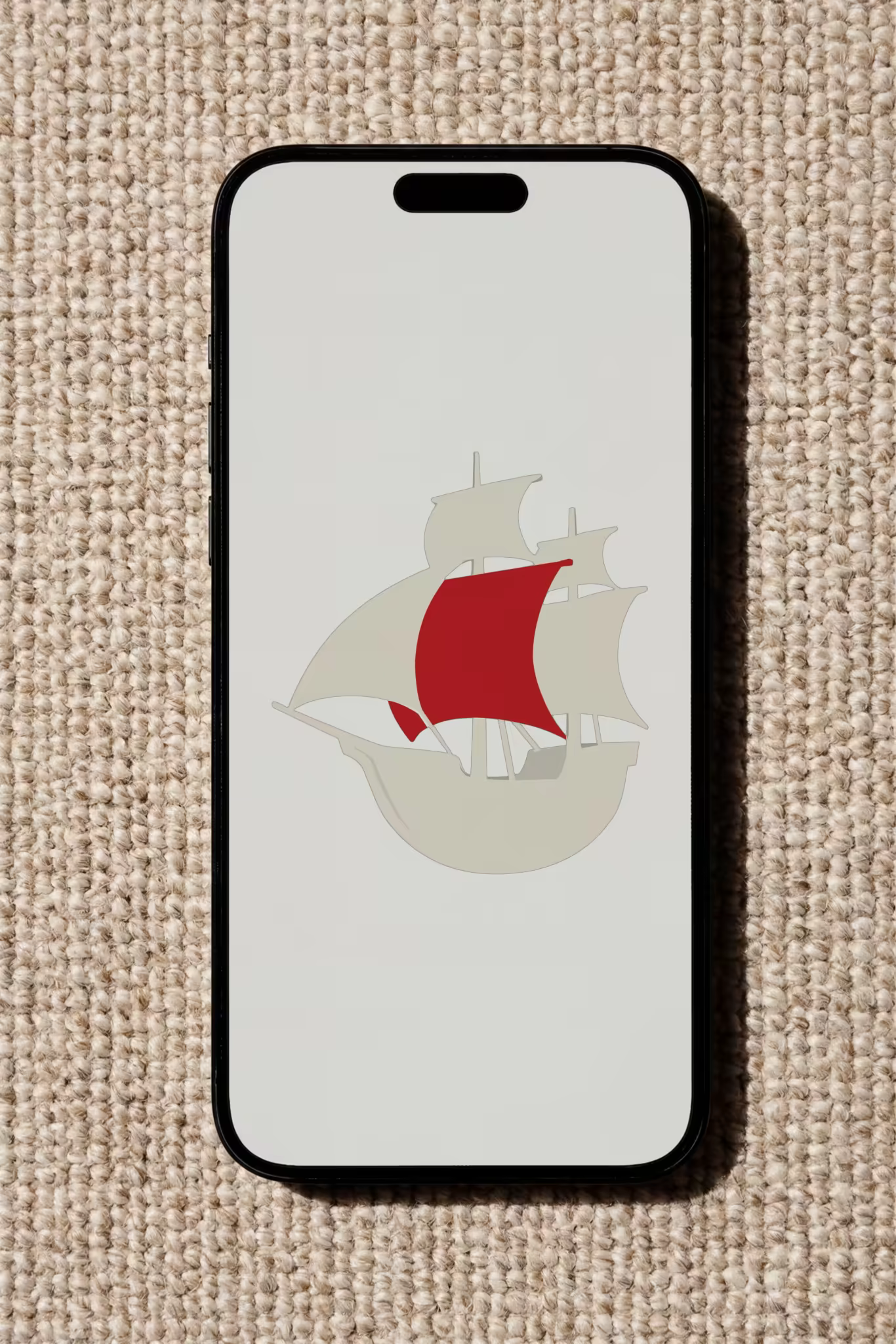 Phone Mockup on a Beige Boucle Carpet