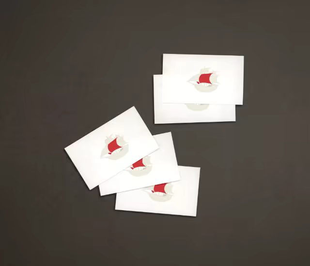 Scattered Business Card Mockup on Charcoal