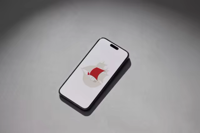 Phone Mockup Tilted on a Seamless Gray Sweep