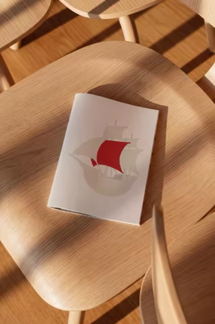 Softcover Magazine Mockup on an Oak Chair