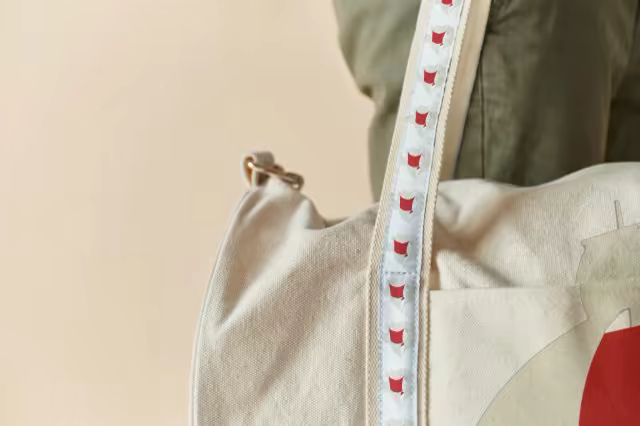 Canvas Shoulder Bag Mockup With Webbing Strap