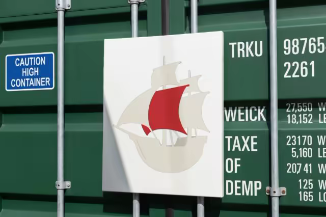 Canvas Panel Mockup on a Green Cargo Container