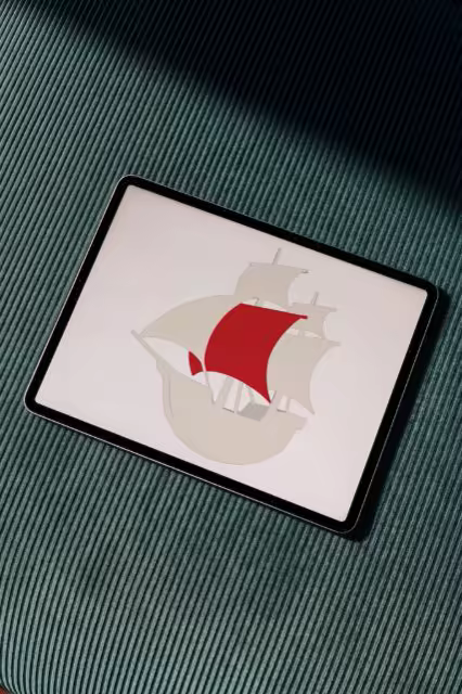 Tablet Mockup on Teal Corduroy Fabric
