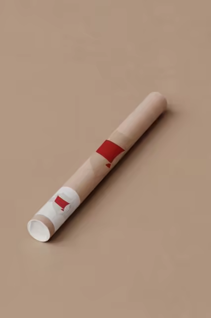 Kraft Mailing Tube Mockup on a Warm Tan Backdrop