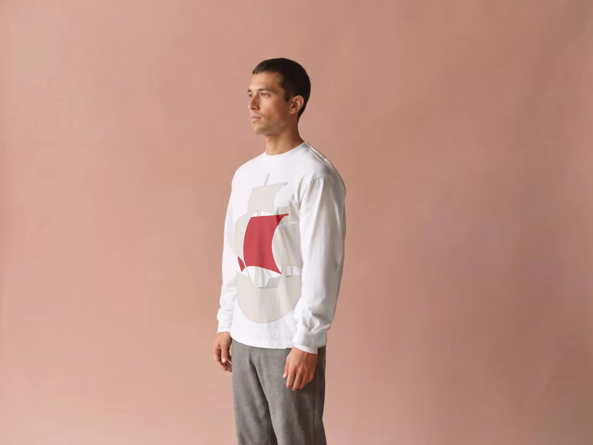 Long Sleeve Shirt Mockup on a Dusty Pink Set