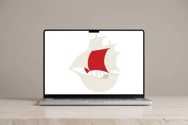 Laptop Screen Mockup on a Pale Stone Desk