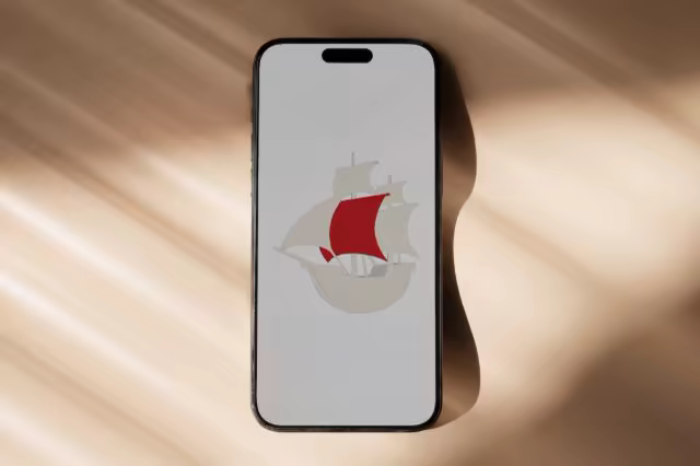 Phone Mockup Flat on a Sun-Streaked Tan Surface