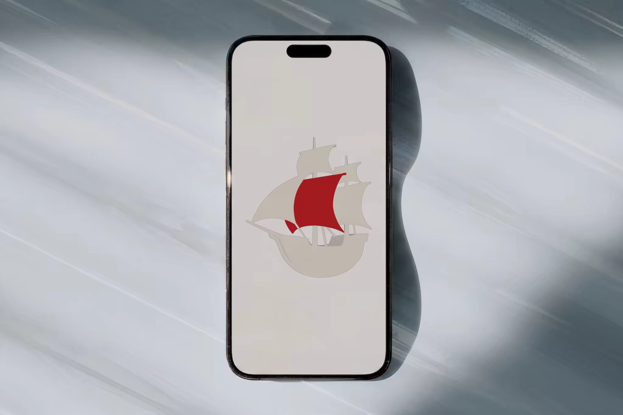 Phone Mockup on a Gray Surface With Light Rays