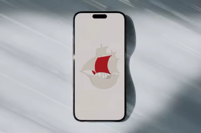 Phone Mockup on a Gray Surface With Light Rays