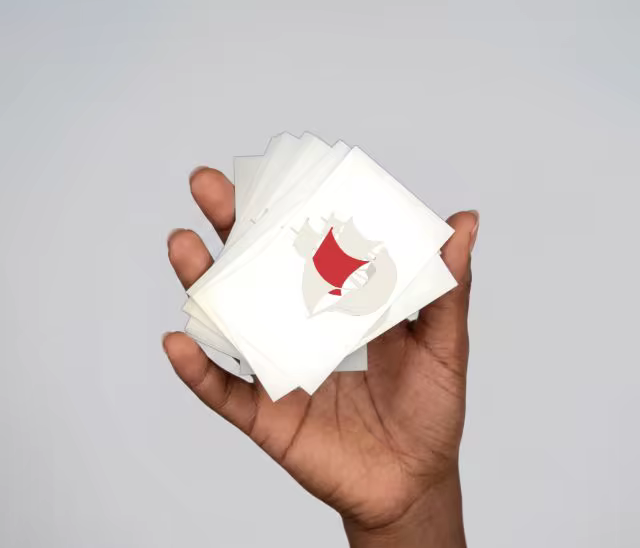 Business Card Mockup Fanned in an Open Hand