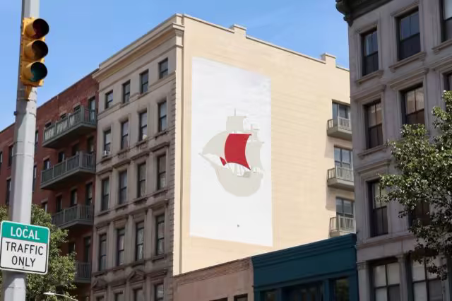 Painted Wall Mural Mockup on a City Apartment Block
