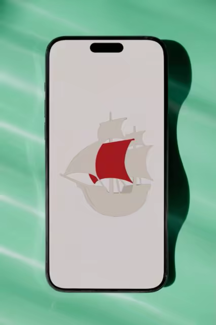 Phone Mockup on Rippled Mint Green Waves