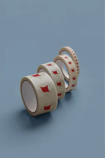 Packing Tape Set Mockup in Four Roll Widths