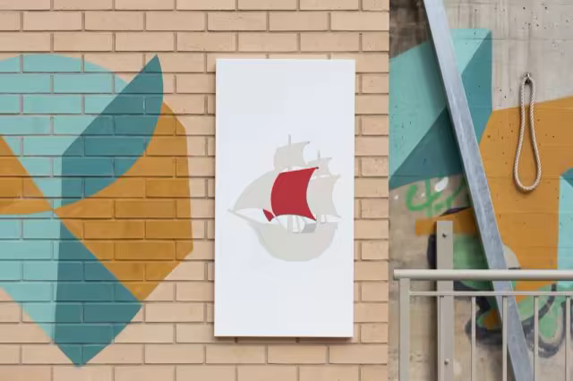 Canvas Print Mockup on a Painted Brick Wall