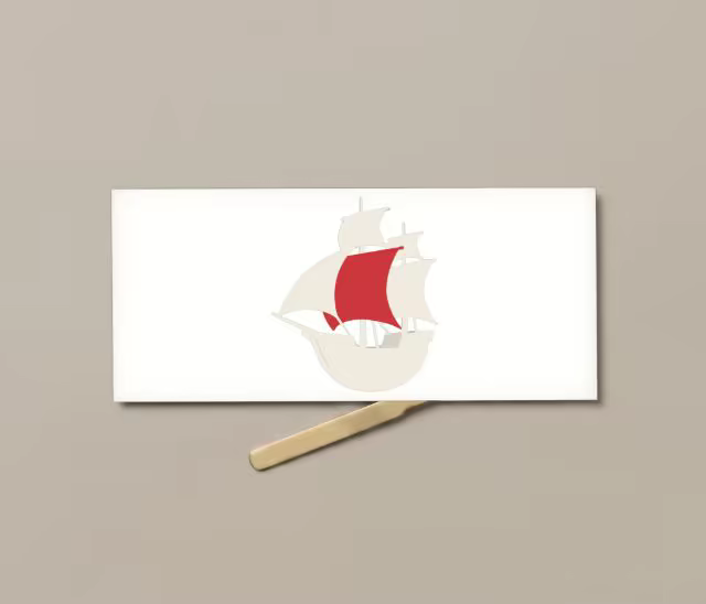 DL Envelope Mockup With a Brass Letter Opener