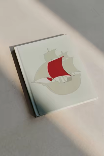 Hardcover Book Mockup in a Warm Floor Sunbeam